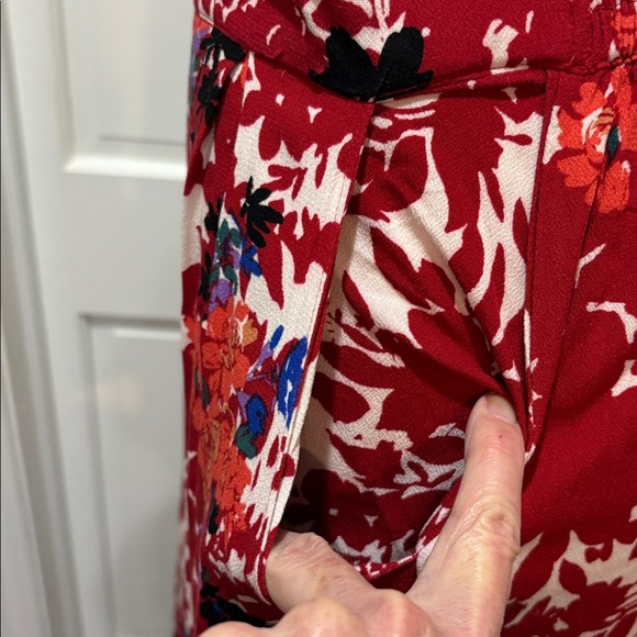 Intimately Free People sz S red floral wide leg pants - Picture 5 of 9